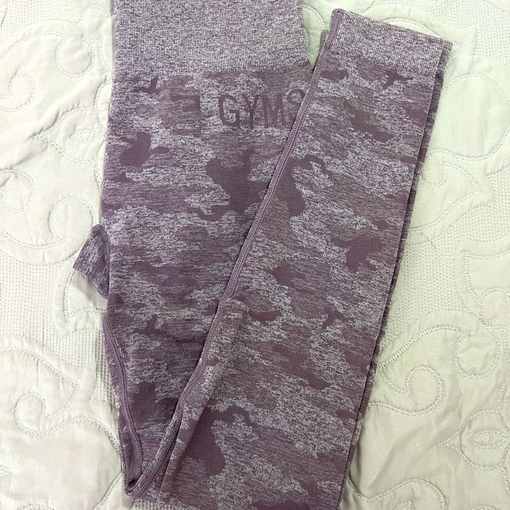 Gymshark Camo Seamless Leggings- Lavender Gray